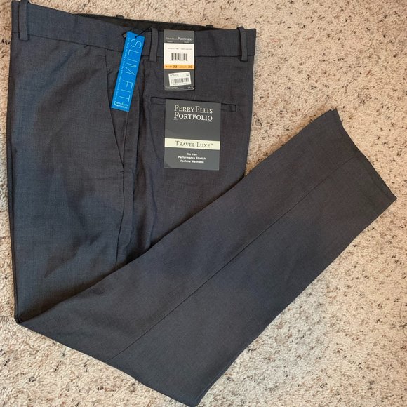 Perry Ellis Portfolio Slim Fit Dress Pant 33x30 - Picture 1 of 2